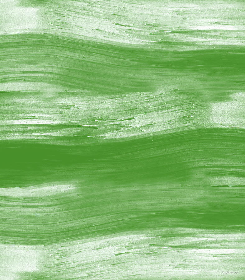 Green Drift- Abstract Art by Linda Woods Painting by Linda Woods