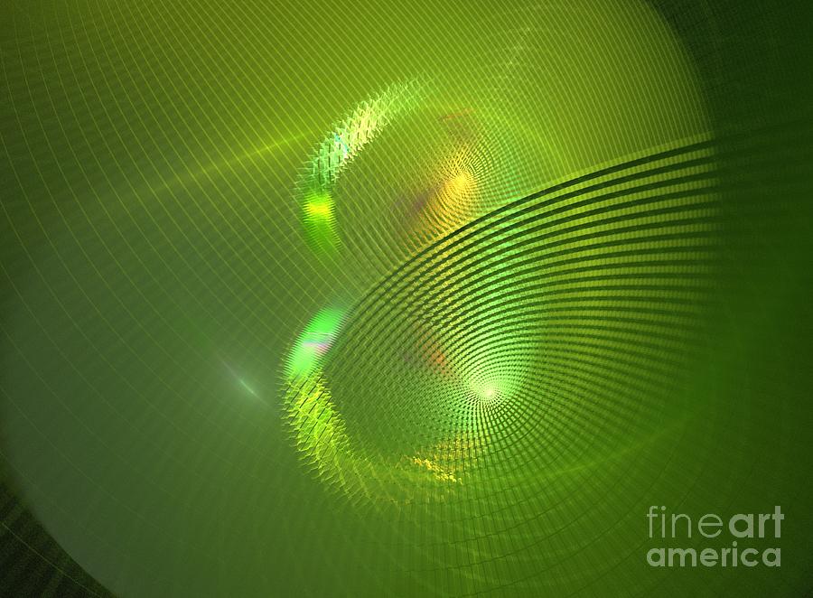 Abstract Digital Art - Green Eight by Kim Sy Ok