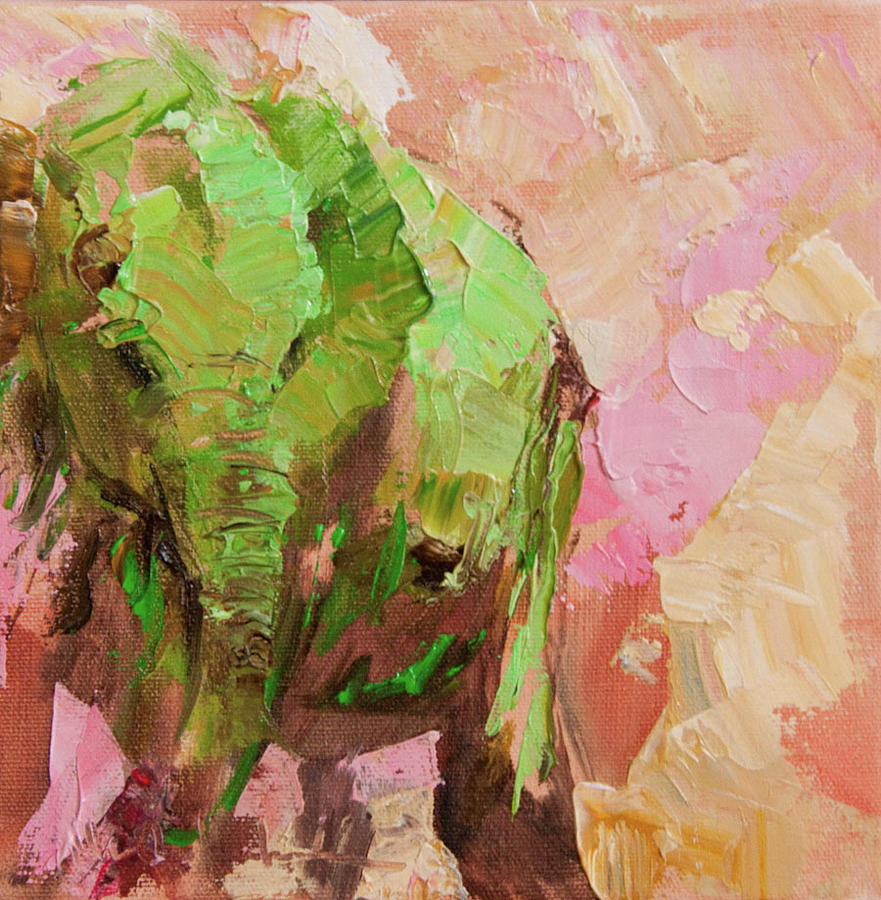 Elephant Painting - Green Elephant by Marsha Heimbecker