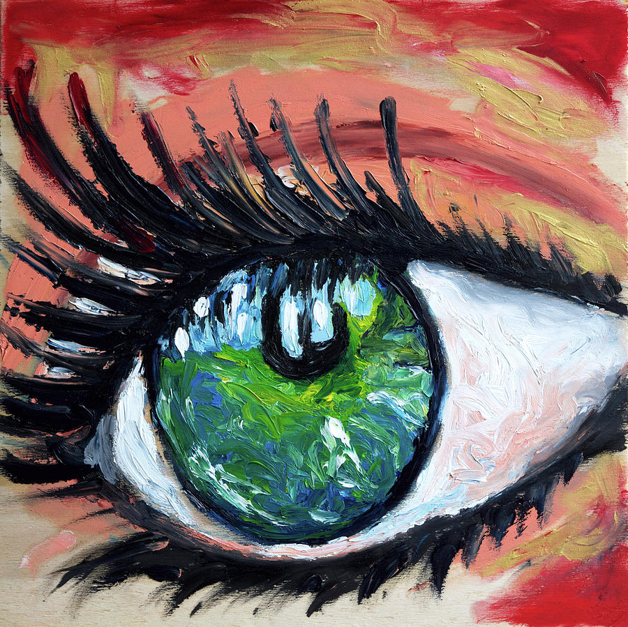 Eye Painting - Green eye by Chiara Magni