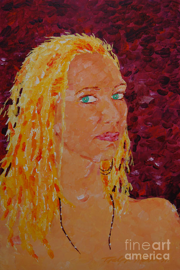 Green Eyed Lady  Painting by Art Mantia