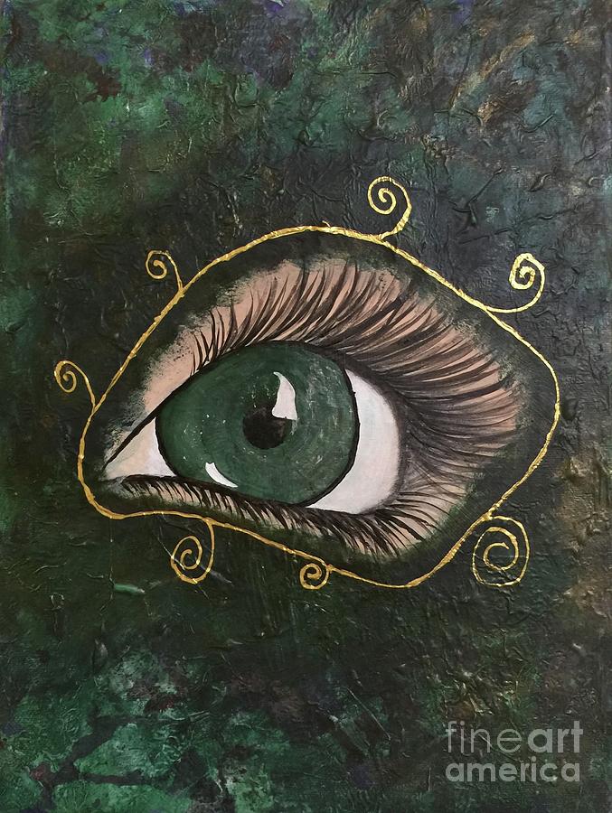 Green Eyed Monster Painting by Buffy Heslin