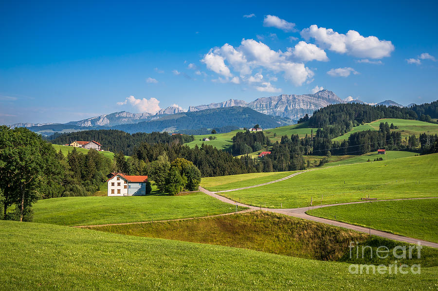Green fields of Switzerland Photograph by JR Photography