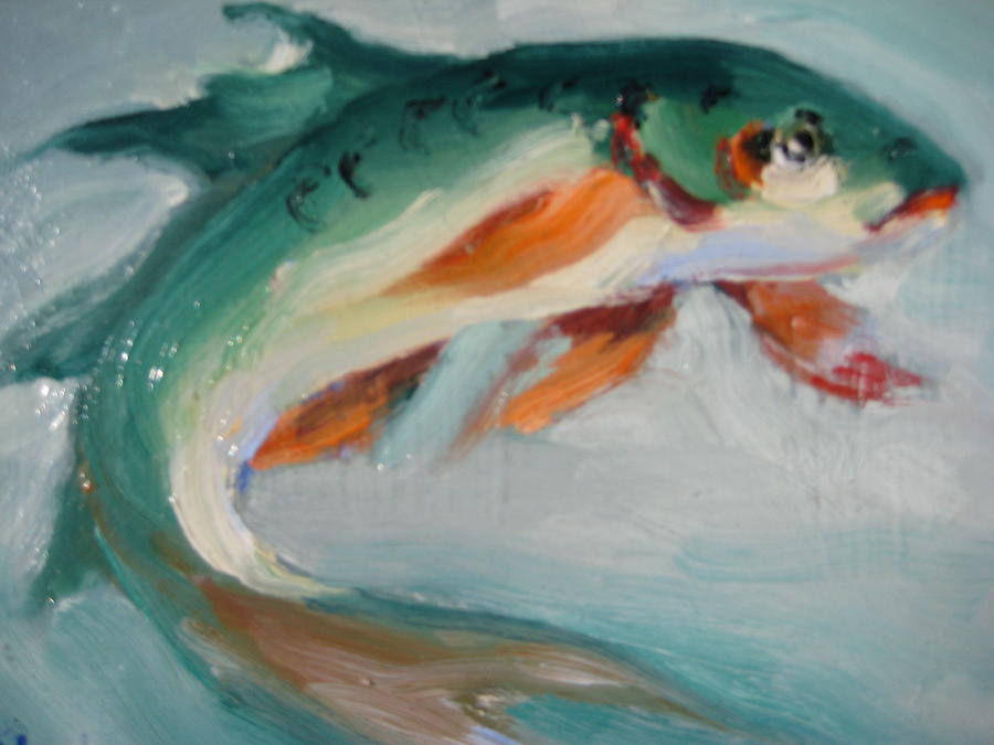 Fish Painting - Green Fish by Susan Jenkins