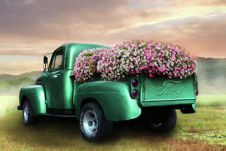 Green Flower Truck Photograph by Lori Deiter