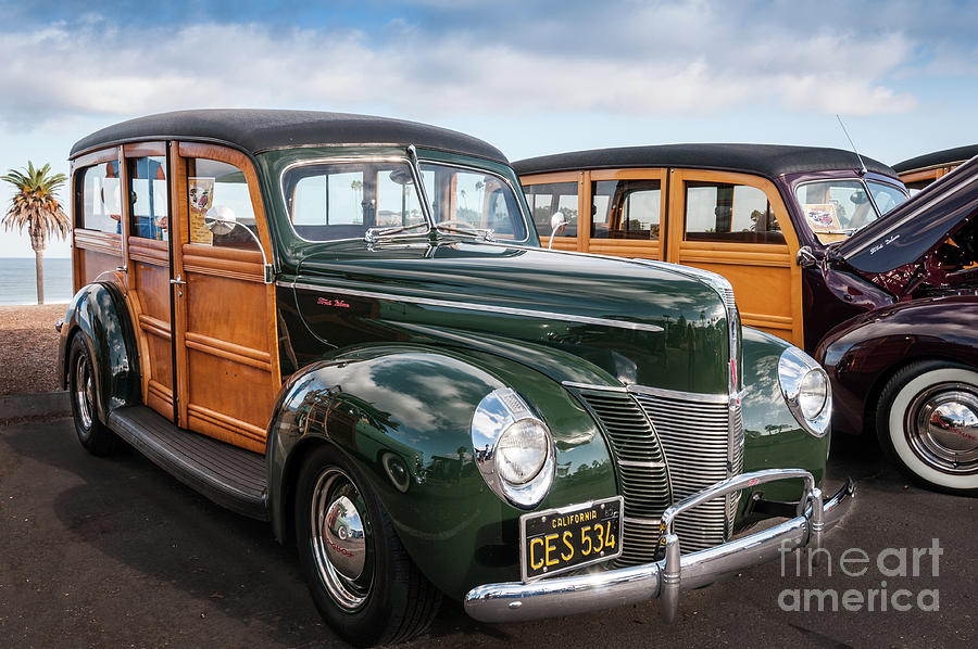 Green Ford Deluxe Woodie Photograph by David Levin