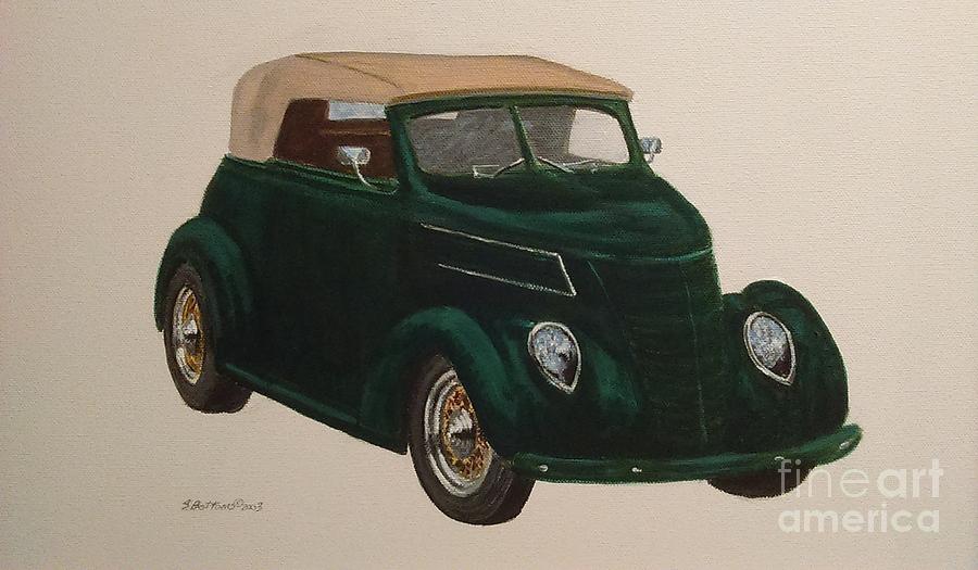 Green Ford Painting by Stacy C Bottoms