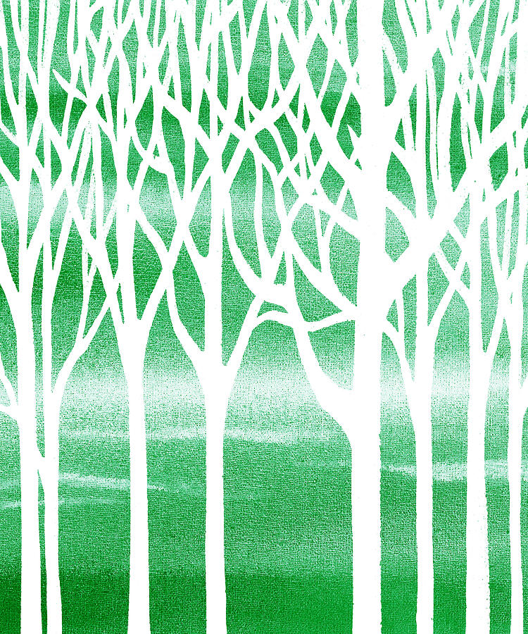 Into The Woods Painting - Green Forest by Irina Sztukowski by Irina Sztukowski