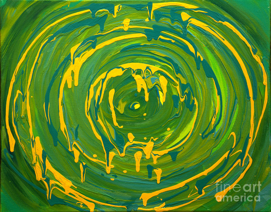 Green Forest Swirl Painting by Preethi Mathialagan