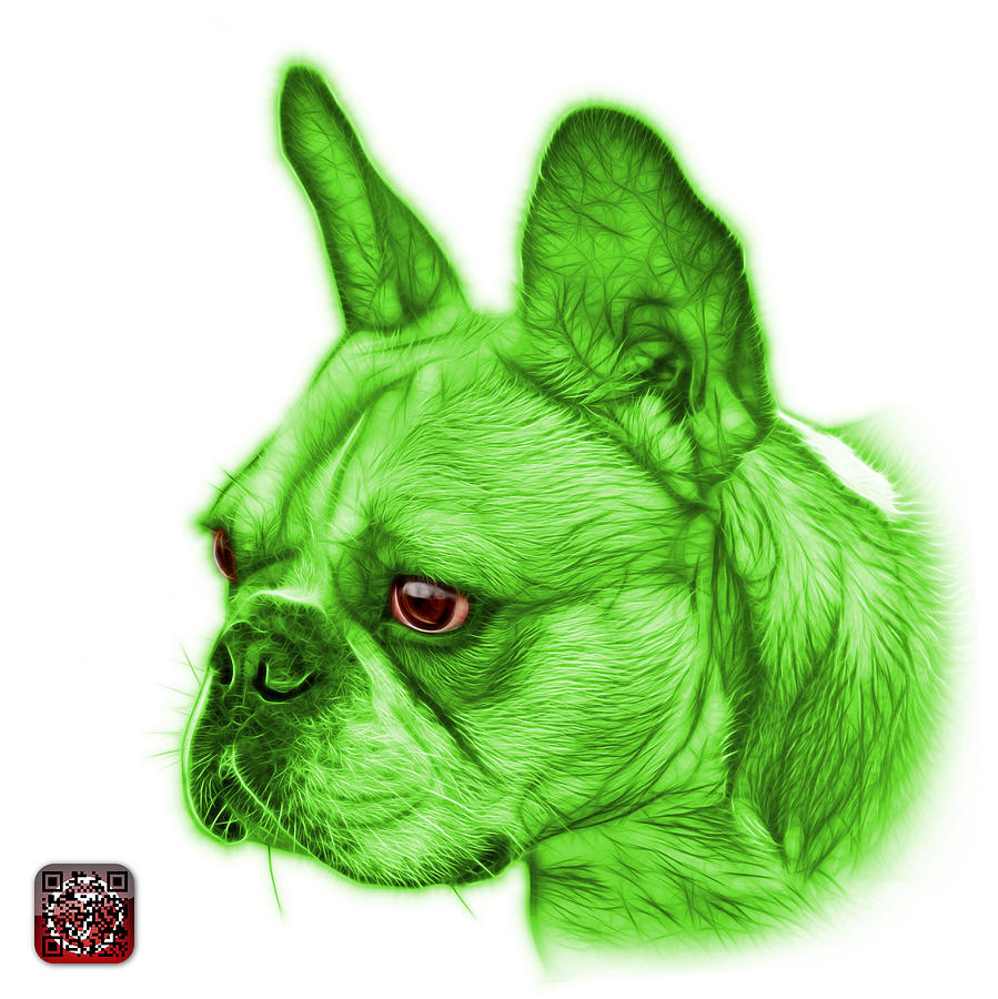 Green French Bulldog Pop Art - 0755 WB Painting by James Ahn