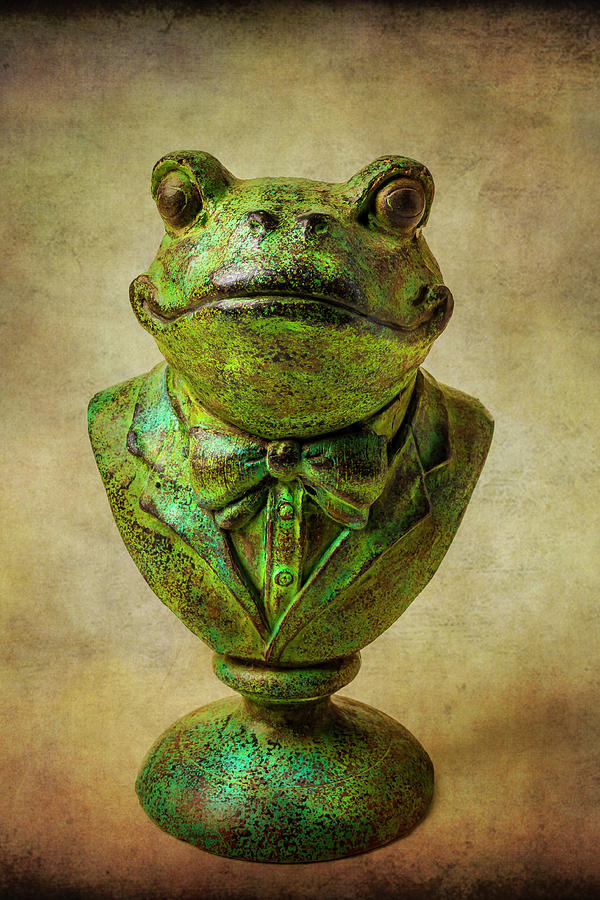Frog Photograph - Green Frog Statue by Garry Gay
