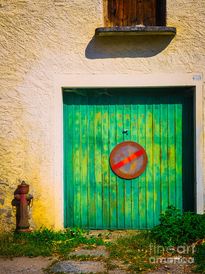 Green garage door Photograph by Silvia Ganora