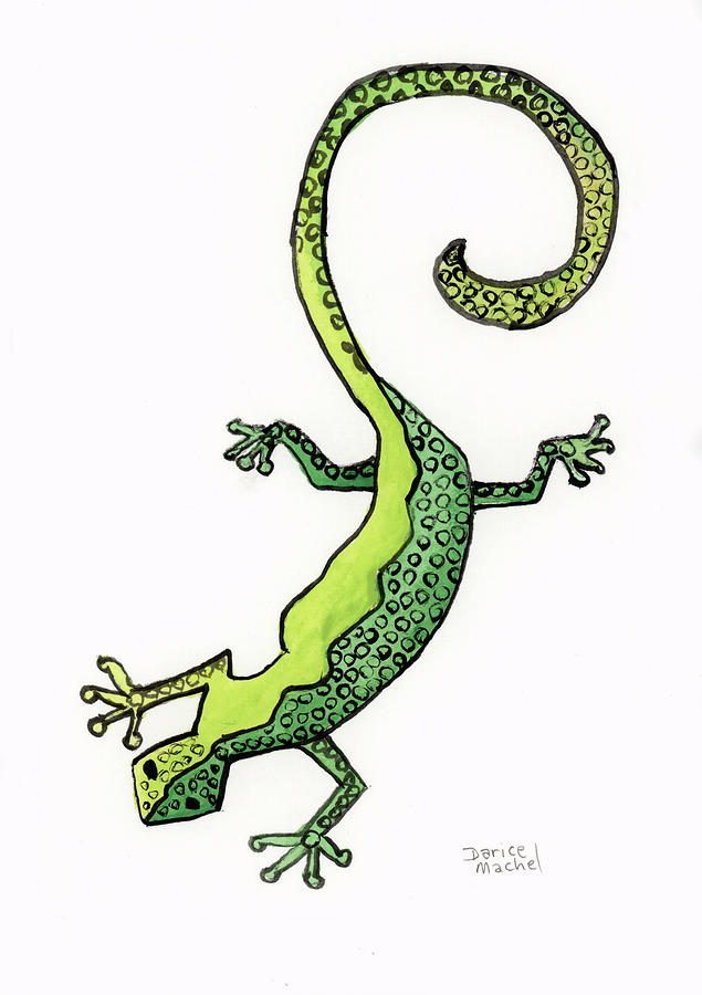 Green Gecko  Painting by Darice Machel McGuire