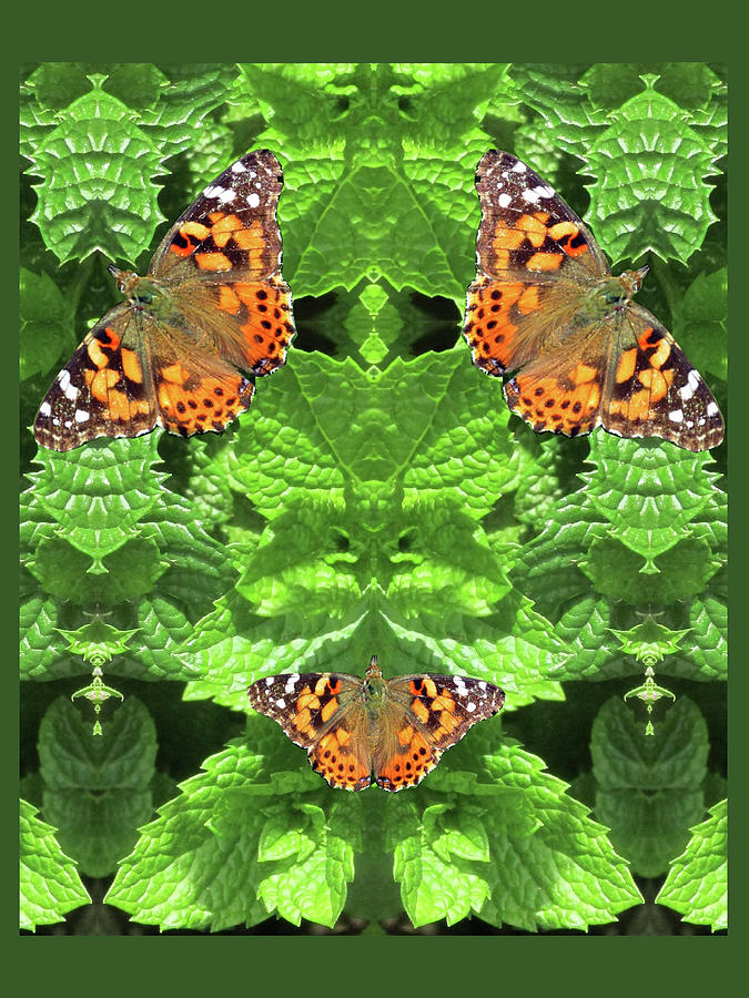 Green Goddess With Butterflies Digital Art by Julia L Wright