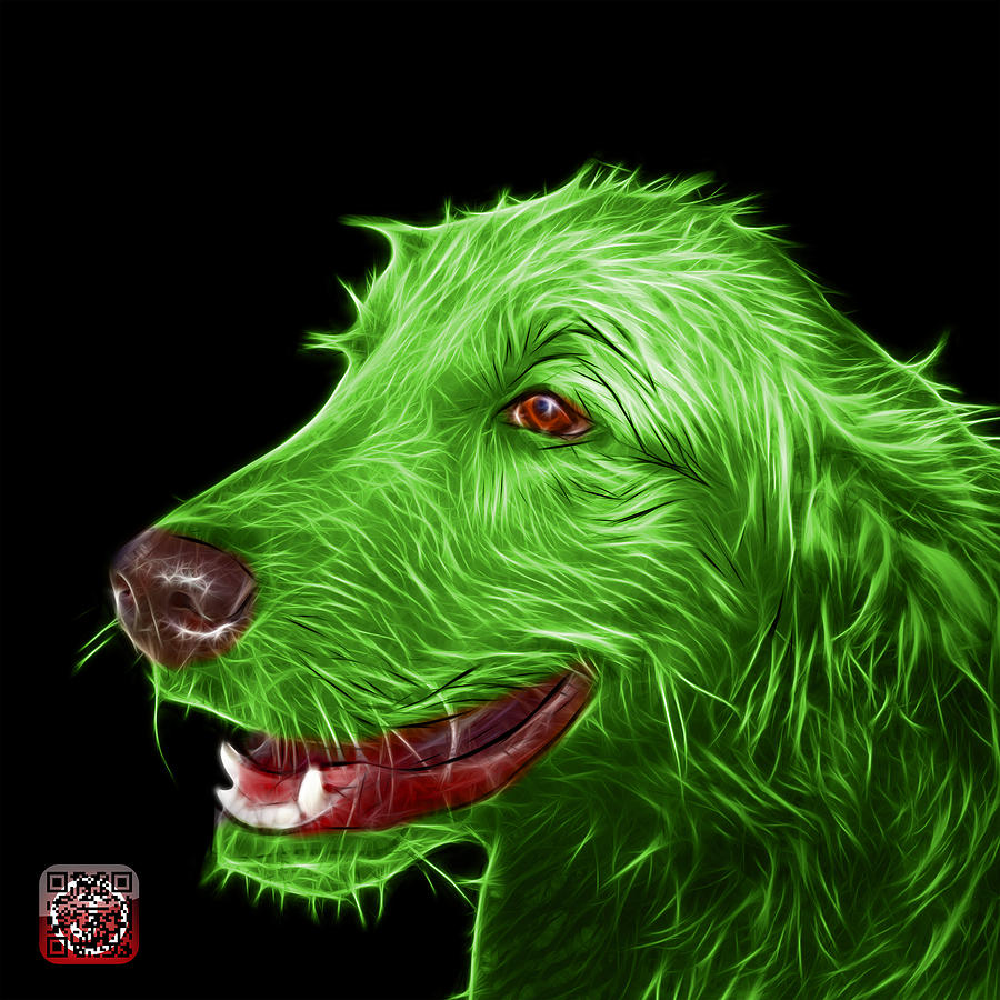 Green Golden Retriever Dog Art- 5421 - BB Painting by James Ahn