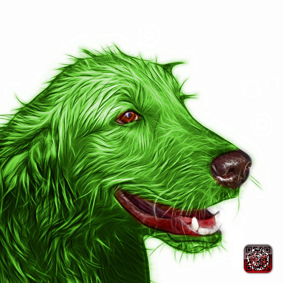 Green Golden Retriever Dog Art- 5421 - WB Painting by James Ahn
