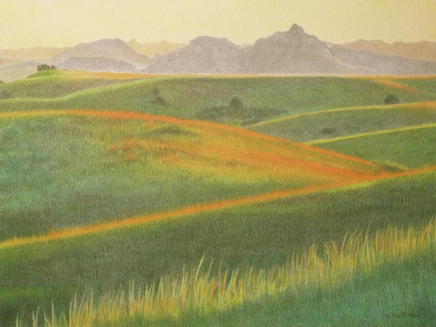 Green Grasslands Dream Pastel by Cris Fulton