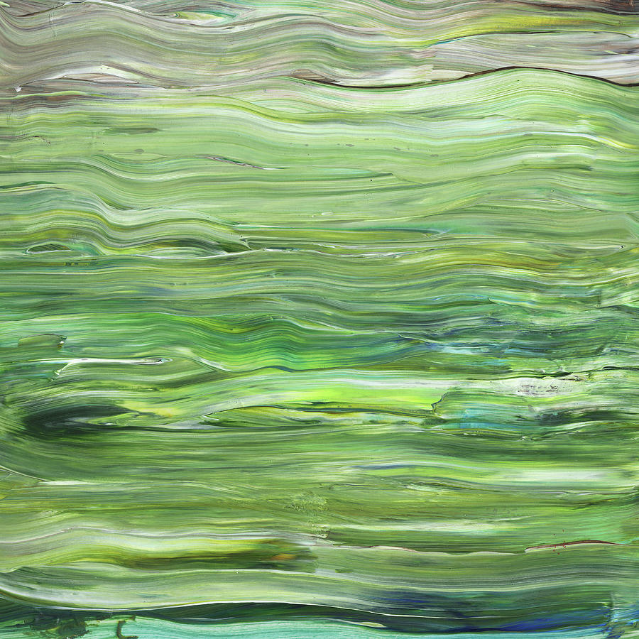 Green Gray Organic Abstract Art For Interior Decor I Painting by Irina Sztukowski