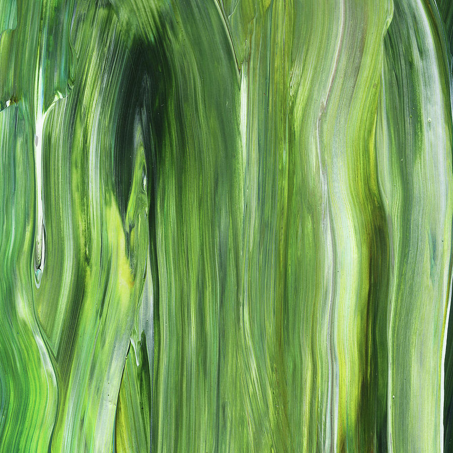 Green Gray Organic Abstract Art For Interior Decor III Painting by Irina Sztukowski