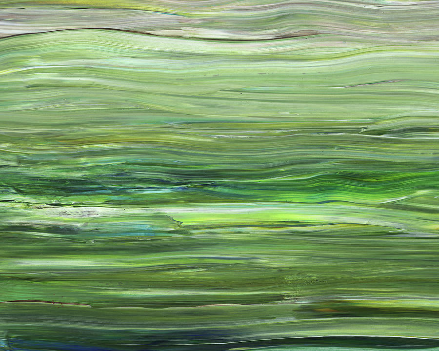 Green Gray Organic Abstract Art For Interior Decor VII Painting by Irina Sztukowski