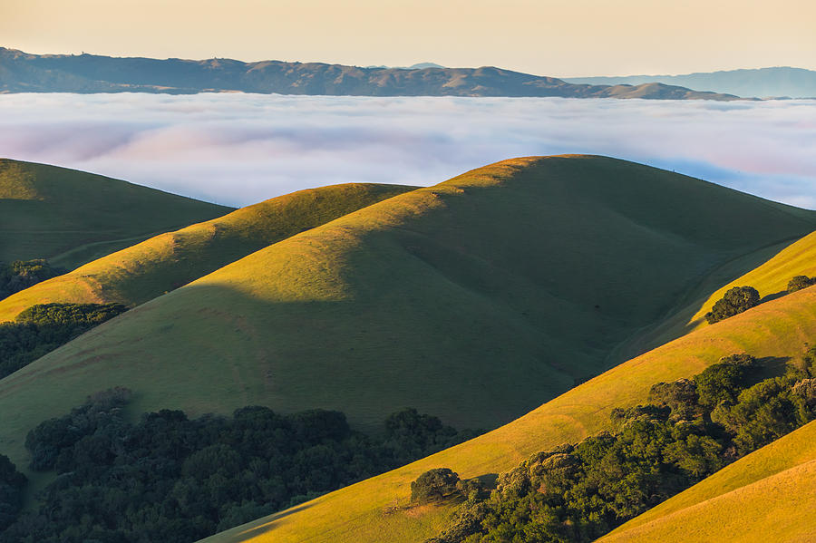Green Hills And Low Clouds Photograph by Marc Crumpler