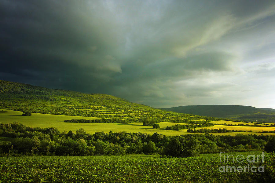 Green hills and stormy sky Photograph by Dimitar Hristov