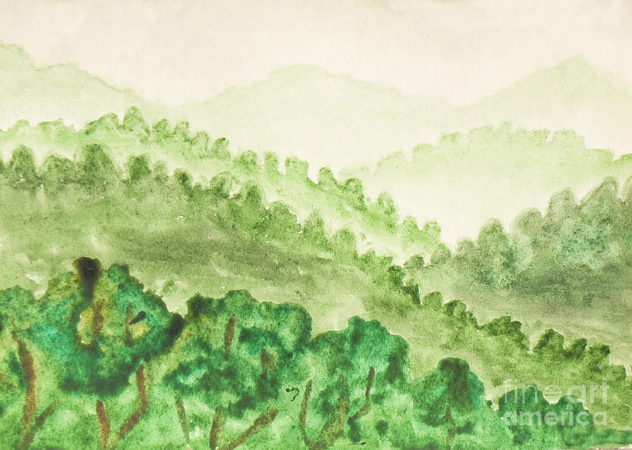 Green hills Painting by Irina Afonskaya