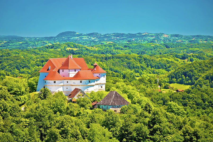 Green hills of Zagorje region and Veliki Tabor castle view Photograph by Brch Photography