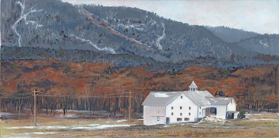Mountain Painting - Green Horizon Farm by Peggy Klinger