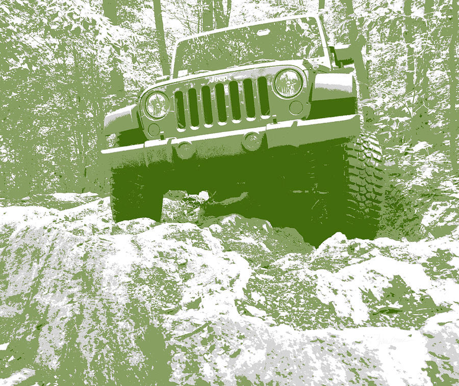 Green Jeep JK Rock Ledge Photograph by Luke Moore