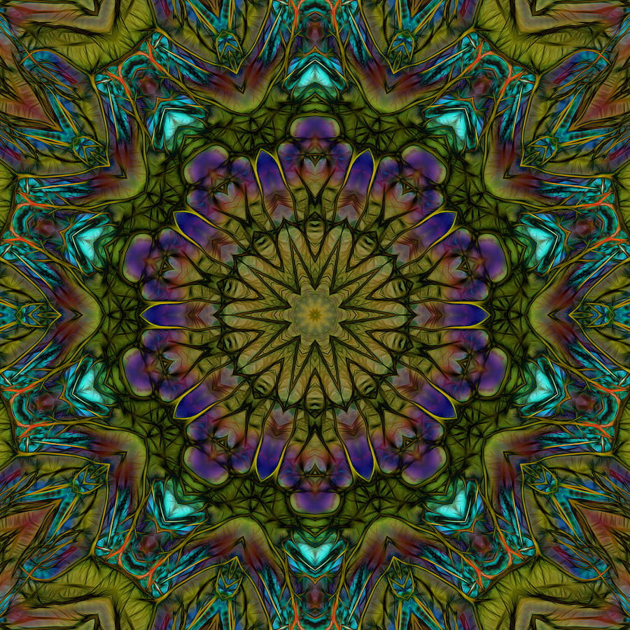 Green Kaleidoscope 100 Digital Art by Cindy Boyd