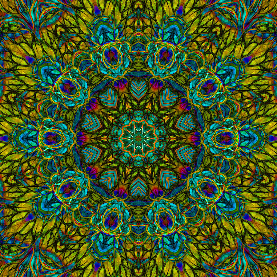 Green Kaleidoscope 90 Digital Art by Cindy Boyd