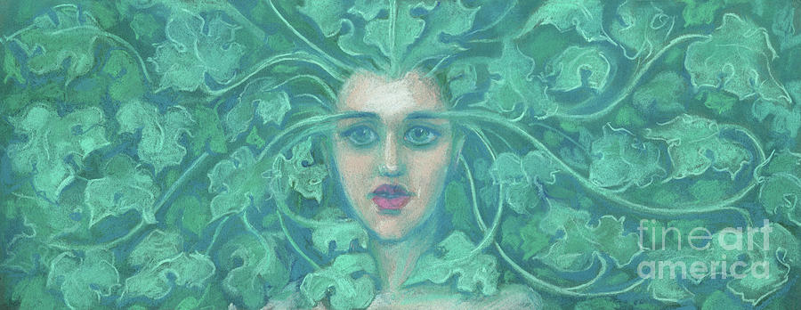 Green Lady / Forest Queen  Painting by Julia Khoroshikh