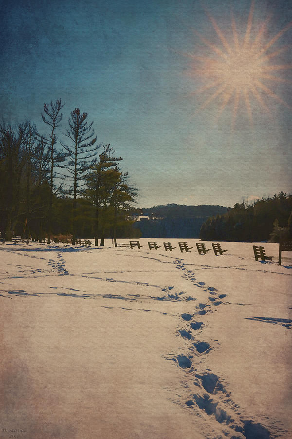 Green Lakes Winter Art Digital Art by David Stasiak