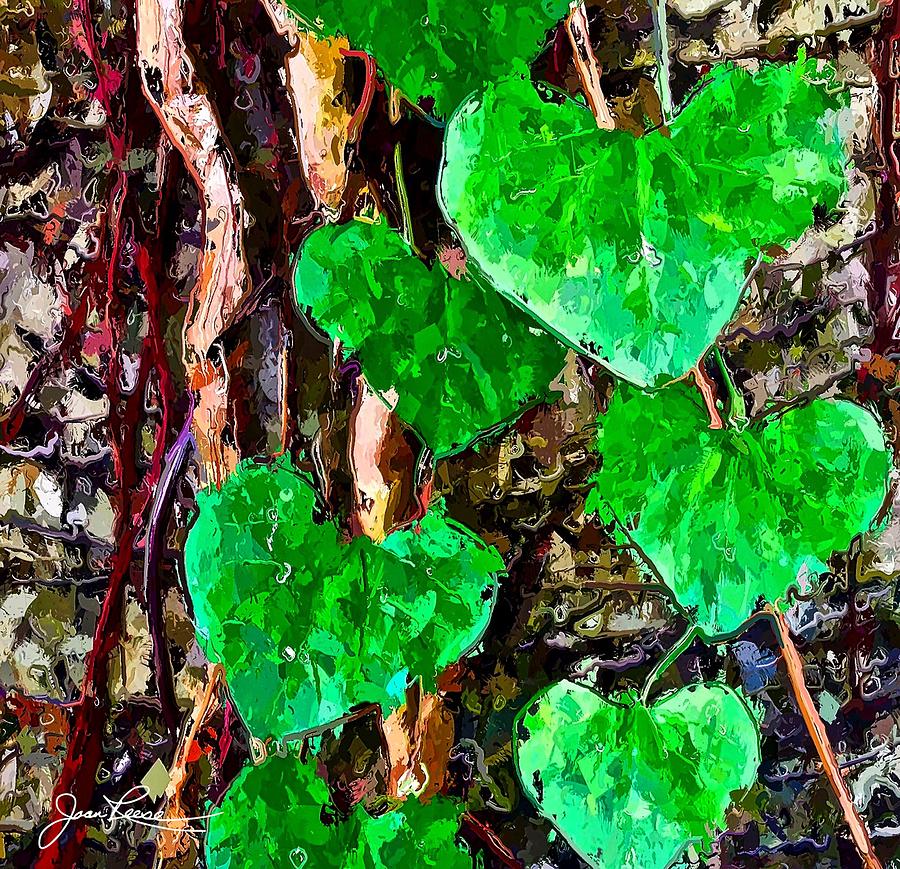 Green Leaves Painting by Joan Reese