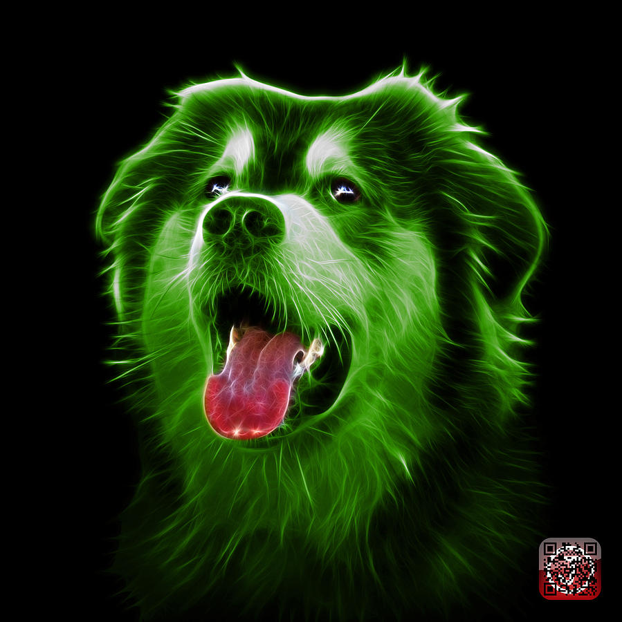 Dog Painting - Green Malamute Dog Art - 6536 - BB by James Ahn