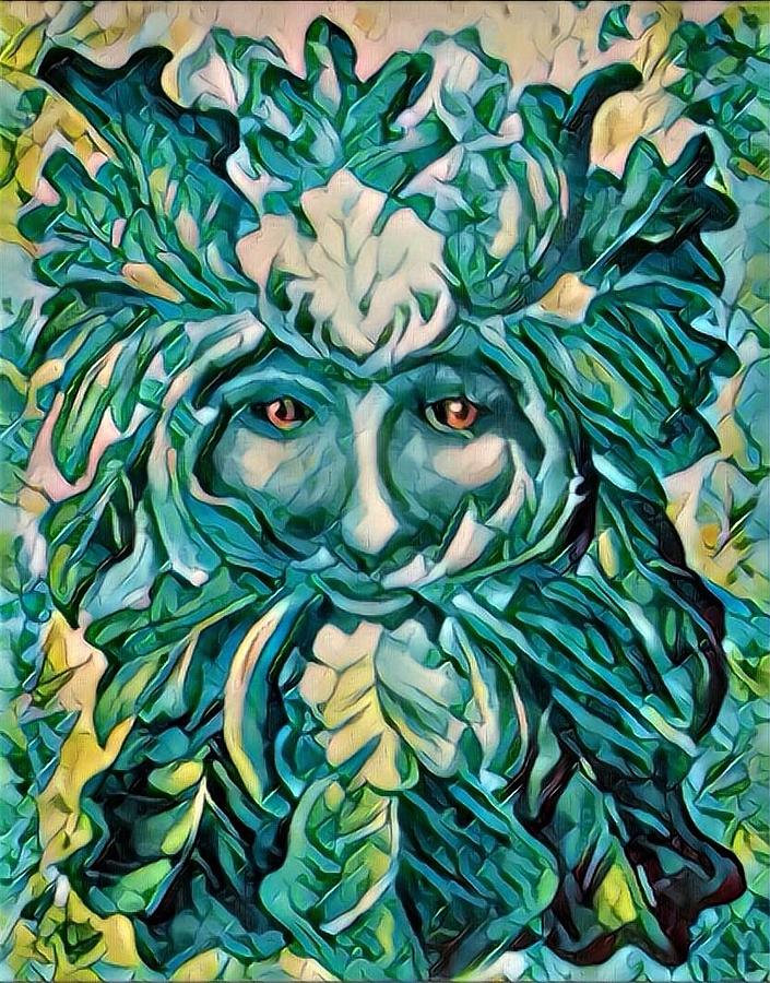 Green man digital Painting by Megan Walsh