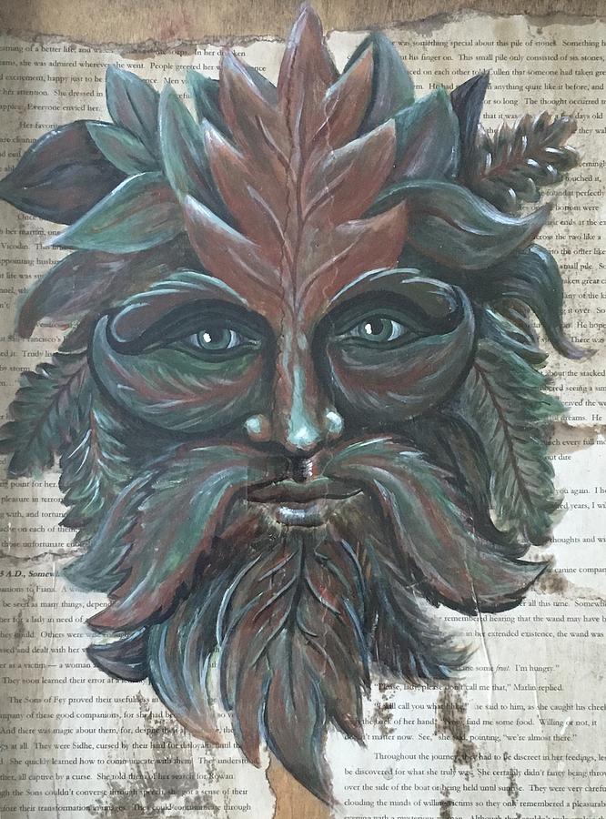 Green Man II Painting by Christine Marie Rose