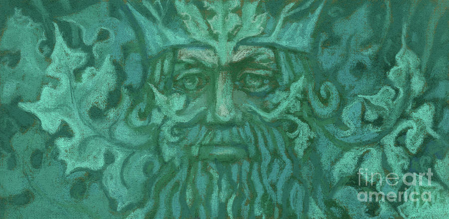 Green Man Painting by Julia Khoroshikh