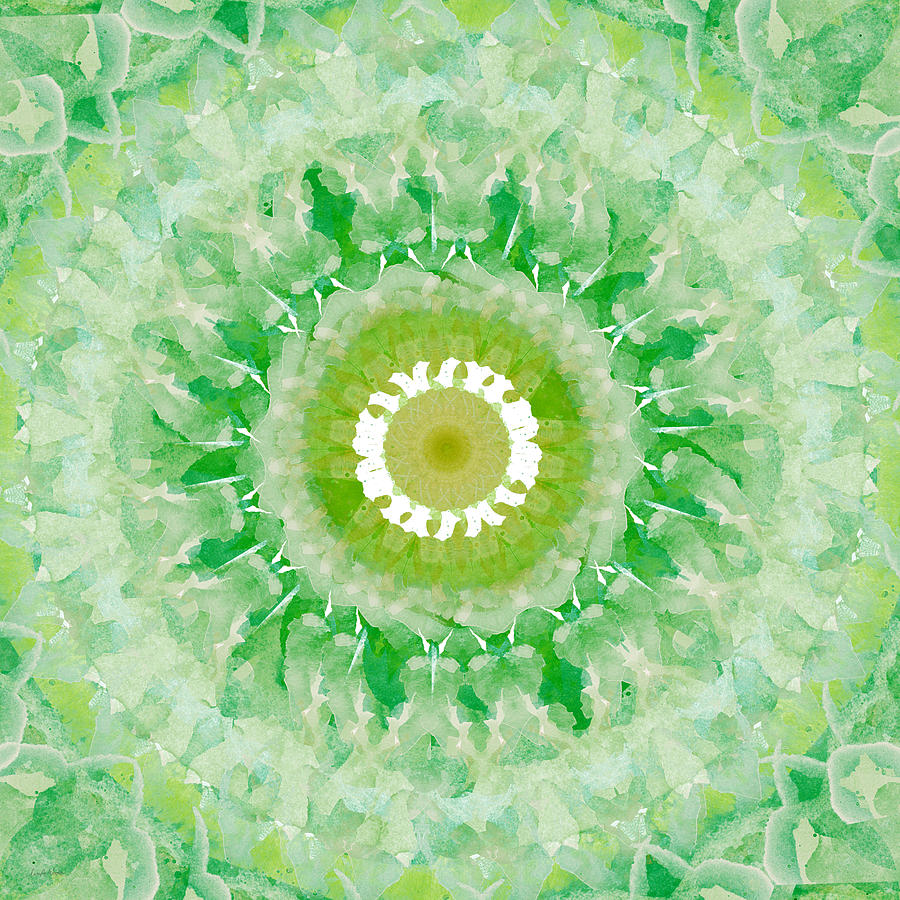 Green Mandala- Abstract Art by Linda Woods Painting by Linda Woods