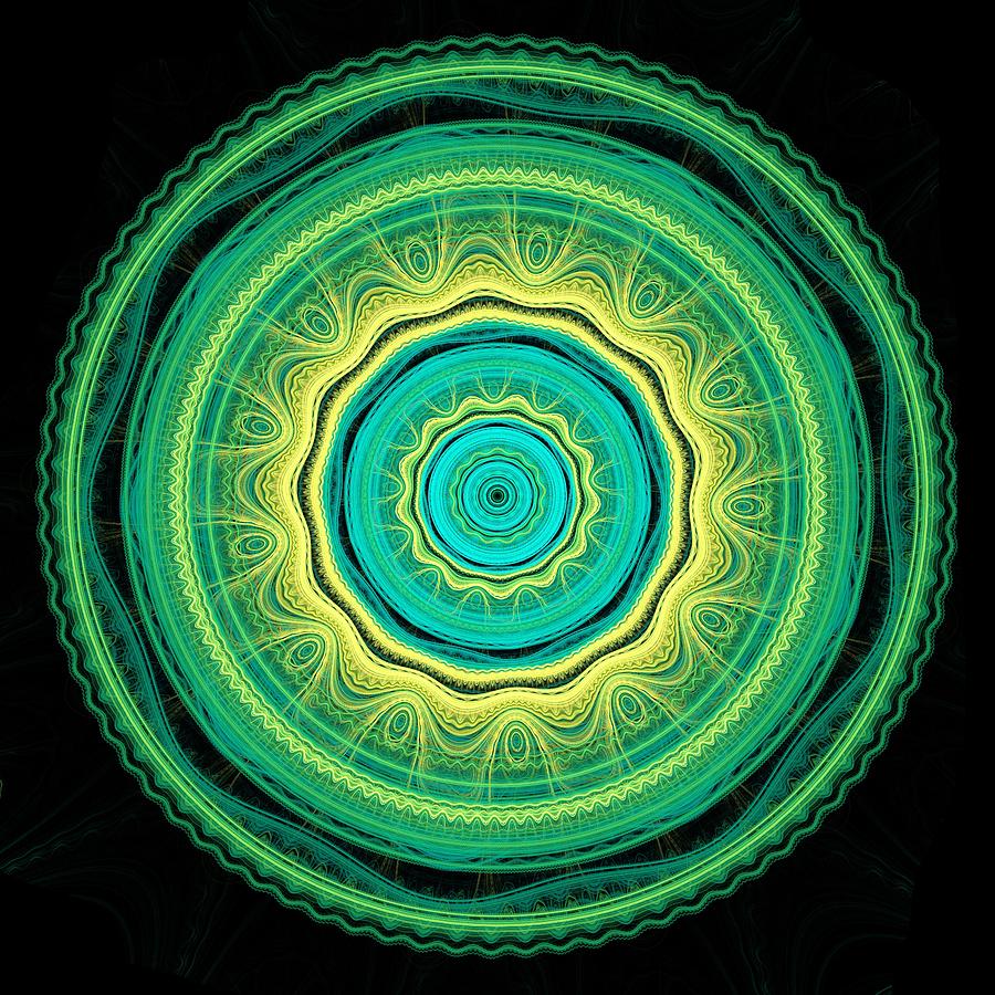 Green mandala Digital Art by Martin Capek