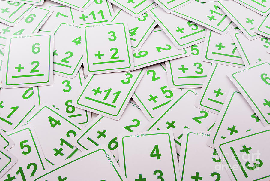 Green Math Cards Photograph by Anthony Totah