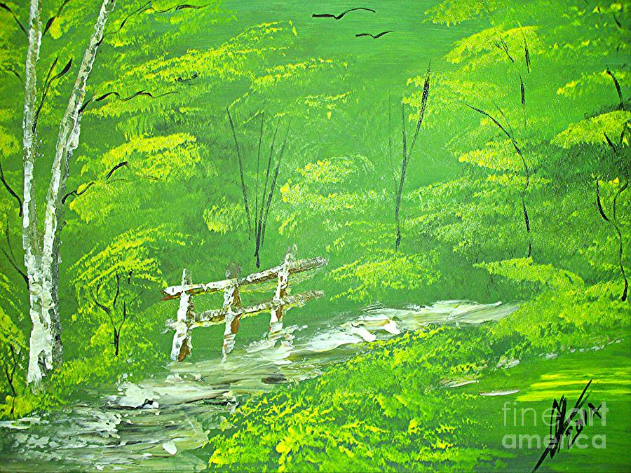 Nature Reserve Painting - Green Meadows by Collin A Clarke