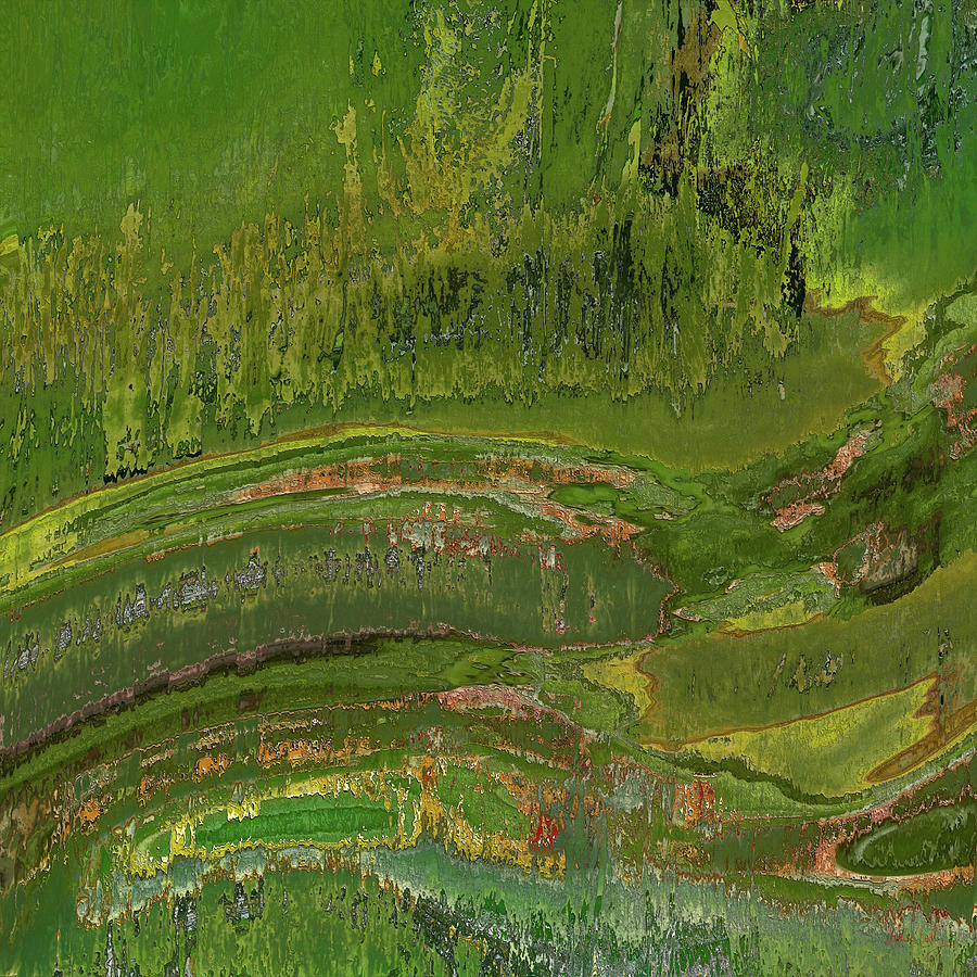 Green Moss Abstract Digital Art by Matthew Lindley