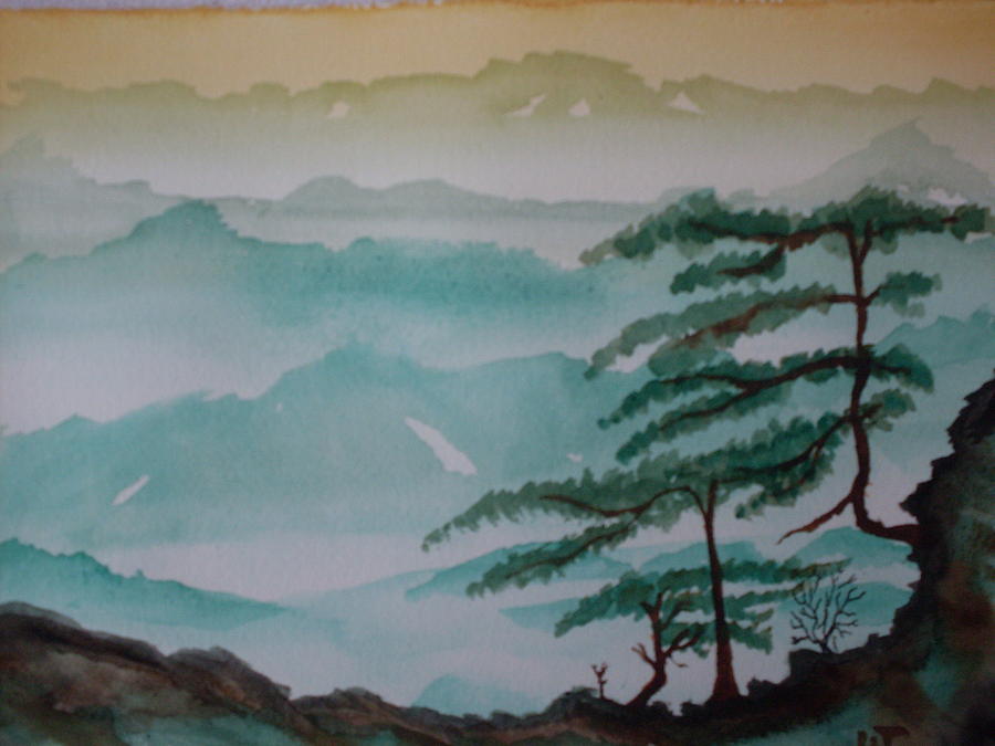 Green Mountains Painting by Warren Thompson
