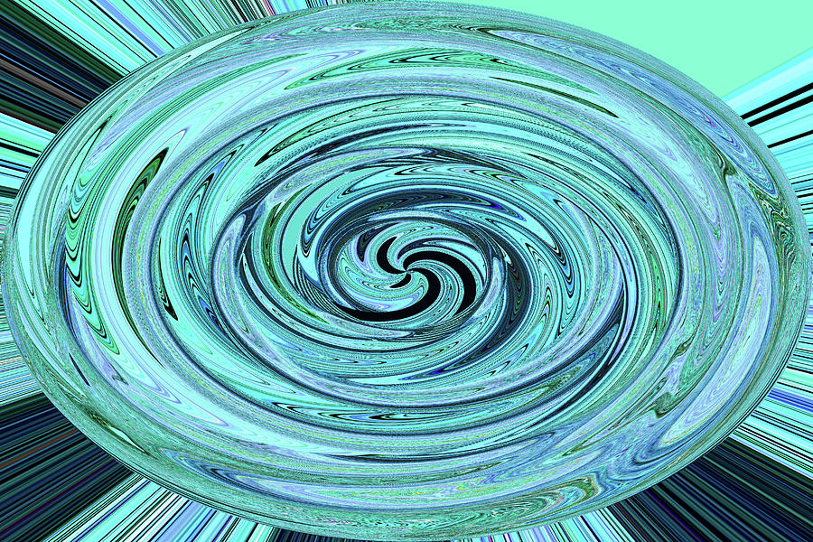 Green Ocean Swirl Digital Art by Tom Janca