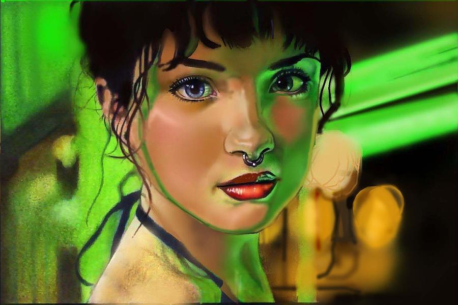 Pen Digital Art - Green Opaque not finished by Dan Clewell