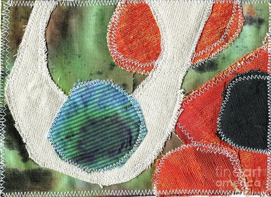 Green Orange Abstract 1  Tapestry - Textile by Elizabetha Fox