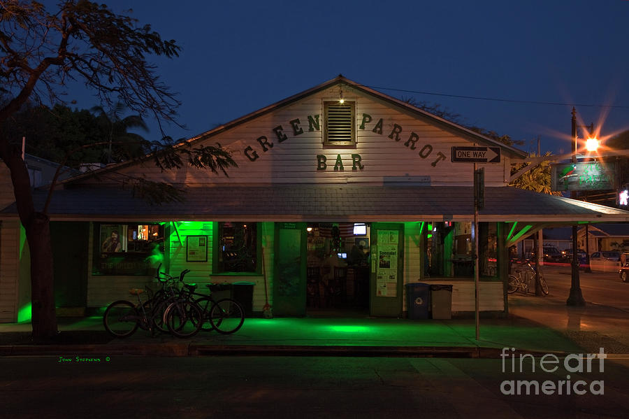 Green Parrot Bar Key West Florida Twilight Photograph by Lone Palm