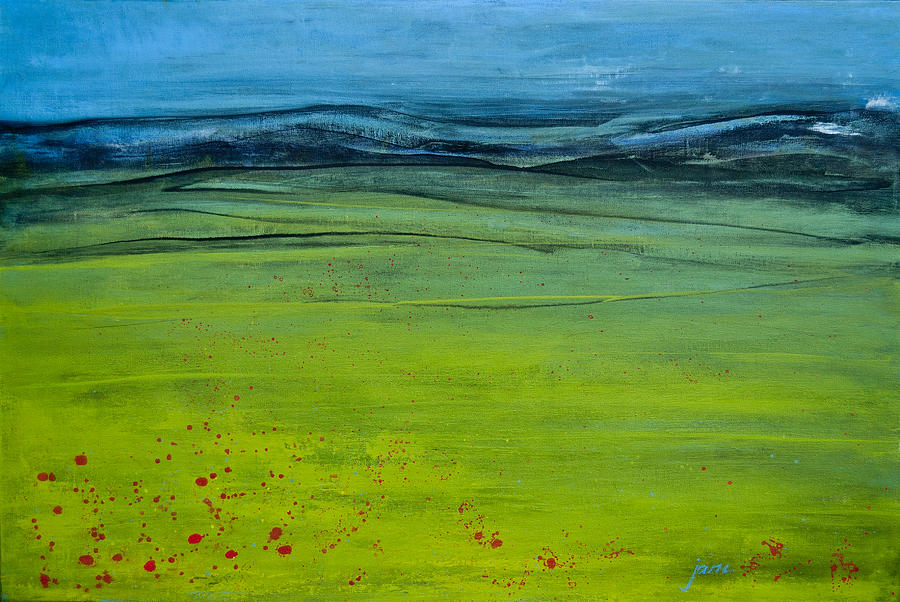 Green Pastures Painting by Jani Freimann
